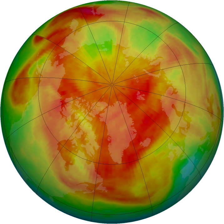 Arctic ozone map for 24 March 1981